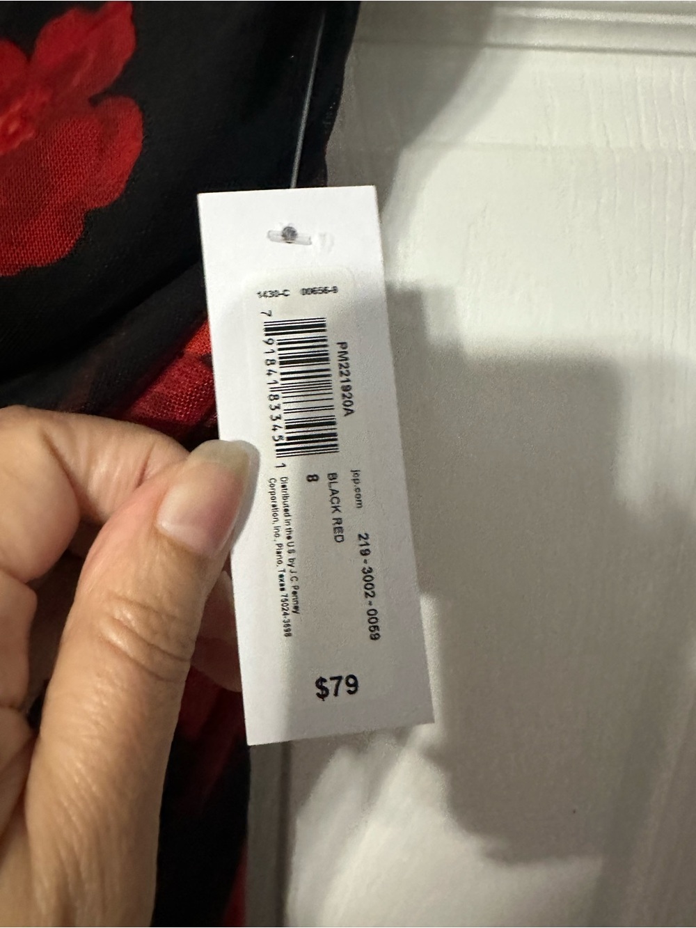 NWT Premier Amour One-Shoulder Ruched Black Dress with Red Floral Print - Picture 12 of 13
